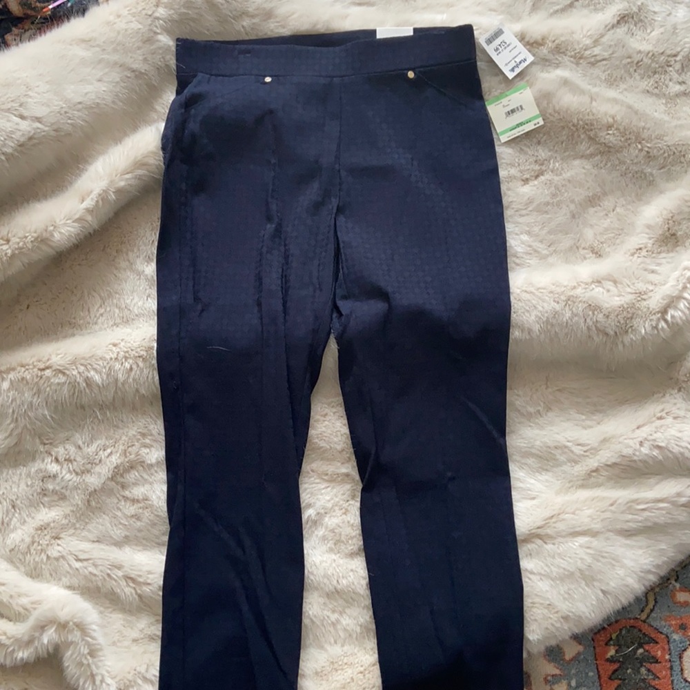 BNWT Anne Klein Navy Textured Dress Pants